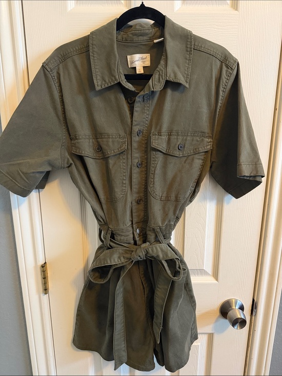 Universal Thread Pants - Universal Thread Olive Green Utility Tie-Waist Women's Shorts Romper